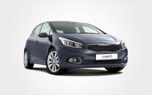 Europeo Cars dark blue Kia Ceed hatchback. Reserve a Group D Kia car in Crete for an economy price.