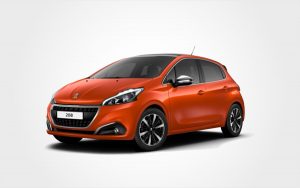 Peugeot 208 with air conditioning. Rent an economy car in Crete for a low price.